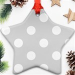 Polka Dots - White on Gainsboro Gray Ornament (Star)