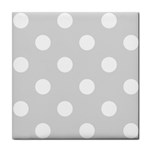 Polka Dots - White on Gainsboro Gray Tile Coaster