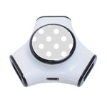 Polka Dots - White on Gainsboro Gray Portable USB Hub (One Side)