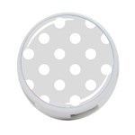 Polka Dots - White on Gainsboro Gray 4-Port USB Hub (Two Sides)