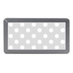 Polka Dots - White on Gainsboro Gray Memory Card Reader (Mini)