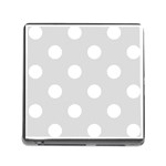 Polka Dots - White on Gainsboro Gray Memory Card Reader (Square)