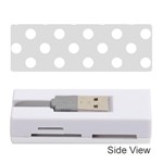 Polka Dots - White on Gainsboro Gray Memory Card Reader (Stick)
