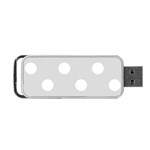 Polka Dots - White on Gainsboro Gray Portable USB Flash (One Side)
