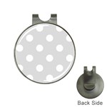 Polka Dots - White on Gainsboro Gray Golf Ball Marker Hat Clip