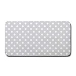 Polka Dots - White on Gainsboro Gray Medium Bar Mat