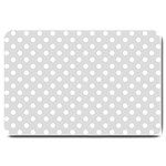 Polka Dots - White on Gainsboro Gray Large Doormat