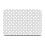 Polka Dots - White on Gainsboro Gray Plate Mat