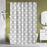 Polka Dots - White on Gainsboro Gray Shower Curtain 48  x 72  (Small)