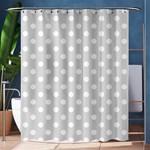 Polka Dots - White on Gainsboro Gray Shower Curtain 60  x 72  (Medium)