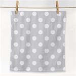 Polka Dots - White on Gainsboro Gray Face Towel