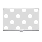 Polka Dots - White on Gainsboro Gray Business Card Holder