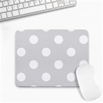 Polka Dots - White on Gainsboro Gray Small Mousepad