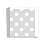 Polka Dots - White on Gainsboro Gray 4 x 4  Acrylic Photo Block