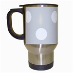 Polka Dots - White on Gainsboro Gray Travel Mug (White)