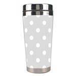 Polka Dots - White on Gainsboro Gray Stainless Steel Travel Tumbler