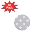 Polka Dots - White on Gainsboro Gray 1  Mini Button (10 pack)
