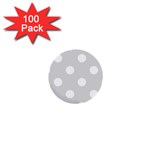 Polka Dots - White on Gainsboro Gray 1  Mini Button (100 pack)