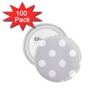 Polka Dots - White on Gainsboro Gray 1.75  Button (100 pack)