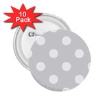 Polka Dots - White on Gainsboro Gray 2.25  Button (10 pack)