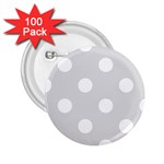 Polka Dots - White on Gainsboro Gray 2.25  Button (100 pack)