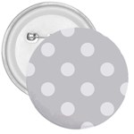 Polka Dots - White on Gainsboro Gray 3  Button