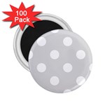 Polka Dots - White on Gainsboro Gray 2.25  Magnet (100 pack)