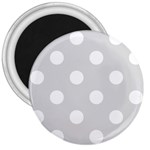 Polka Dots - White on Gainsboro Gray 3  Magnet
