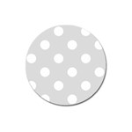 Polka Dots - White on Gainsboro Gray Magnet 3  (Round)