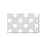 Polka Dots - White on Gainsboro Gray Magnet (Name Card)