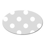 Polka Dots - White on Gainsboro Gray Magnet (Oval)