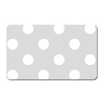 Polka Dots - White on Gainsboro Gray Magnet (Rectangular)