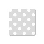 Polka Dots - White on Gainsboro Gray Magnet (Square)