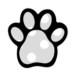Polka Dots - White on Gainsboro Gray Magnet (Paw Print)