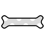 Polka Dots - White on Gainsboro Gray Magnet (Dog Bone)