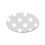 Polka Dots - White on Gainsboro Gray Sticker (Oval)