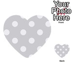 Polka Dots - White on Gainsboro Gray Multi-purpose Cards (Heart)
