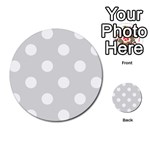 Polka Dots - White on Gainsboro Gray Multi-purpose Cards (Round)