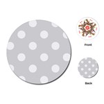 Polka Dots - White on Gainsboro Gray Playing Cards (Round)