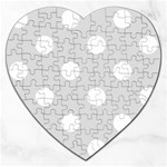 Polka Dots - White on Gainsboro Gray Jigsaw Puzzle (Heart)