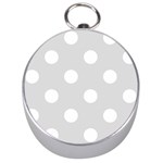 Polka Dots - White on Gainsboro Gray Silver Compass