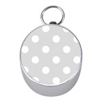 Polka Dots - White on Gainsboro Gray Silver Compass (Mini)