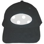 Polka Dots - White on Gainsboro Gray Black Cap