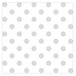 Polka Dots - Gainsboro Gray on White Large Satin Scarf (Square)