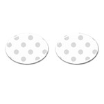 Polka Dots - Gainsboro Gray on White Cufflinks (Oval)
