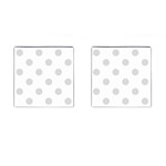 Polka Dots - Gainsboro Gray on White Cufflinks (Square)