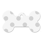 Polka Dots - Gainsboro Gray on White Dog Tag Bone (Two Sides)
