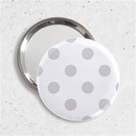 Polka Dots - Gainsboro Gray on White 2.25  Handbag Mirror