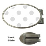 Polka Dots - Gainsboro Gray on White Money Clip (Oval)