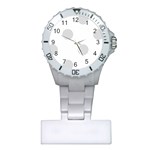 Polka Dots - Gainsboro Gray on White Nurses Watch